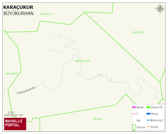 KARAÇUKUR Mahallesi Haritası | Mahalle ve Köy Sınırı