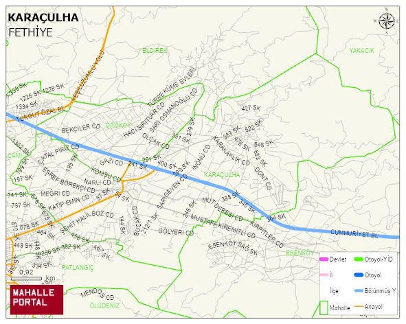 KARAÇULHA Mahallesi Haritası | Dağlar, Ovalar ve Akarsu Bilgileri