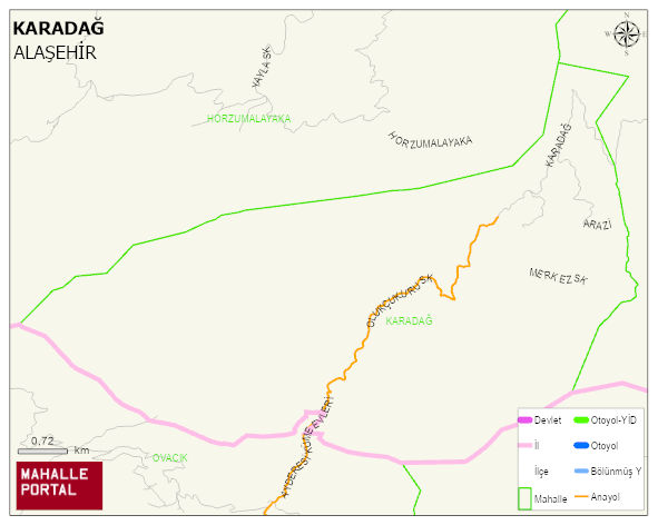 KARADAĞ Mahallesi Haritası | Yükselti ve Doğa Özellikleri