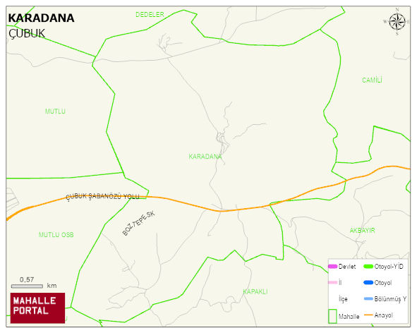 KARADANA Mahallesi Haritası | Dağlar, Ovalar ve Akarsu Bilgileri