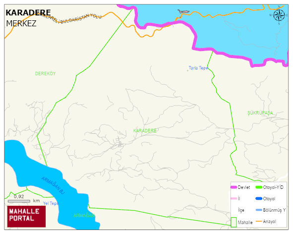 KARADERE Köyü Haritası | Mahalle Sokak Haritası