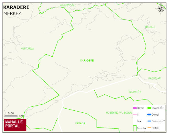 KARADERE Köyü Haritası | Detaylı Köy ve Mahalle Görünümü