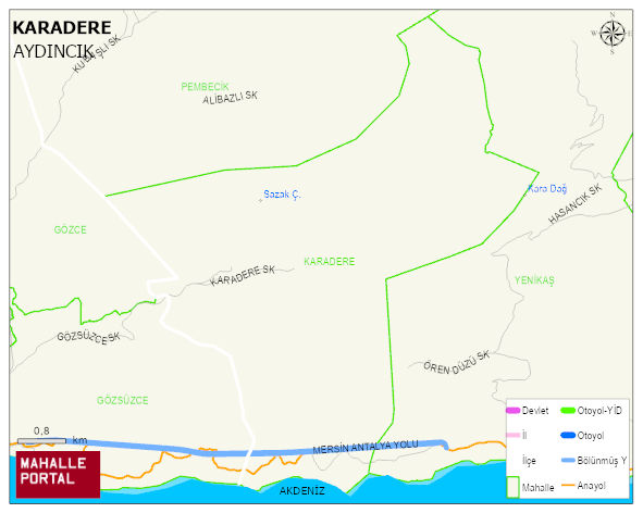 KARADERE Mahallesi Haritası | İnteraktif Köy ve Mahalle Sınırları