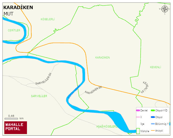 KARADİKEN Mahallesi Haritası | İnteraktif Köy ve Mahalle Sınırları