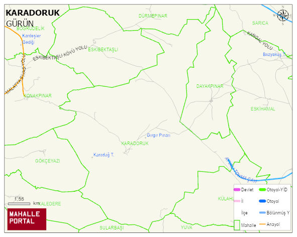 KARADORUK Köyü Haritası | Detaylı Köy ve Mahalle Görünümü