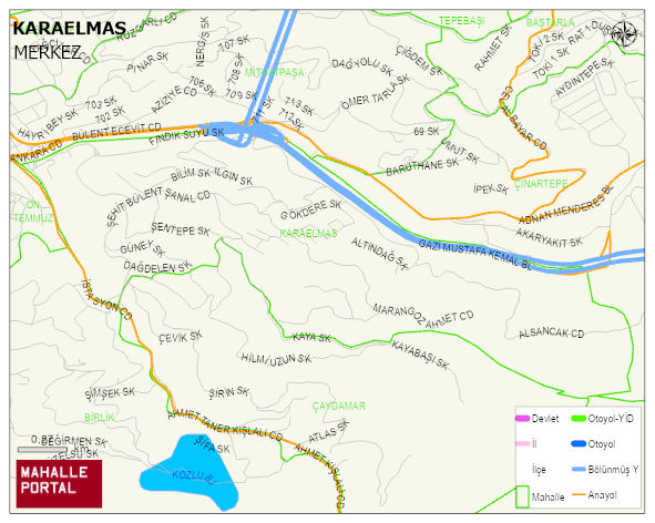 KARAELMAS Mahallesi Haritası | Sayısal Bölge Görünümü