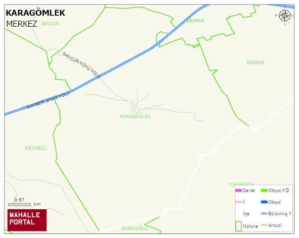 KARAGÖMLEK Köyü Haritası | Sayısal Bölge Görünümü