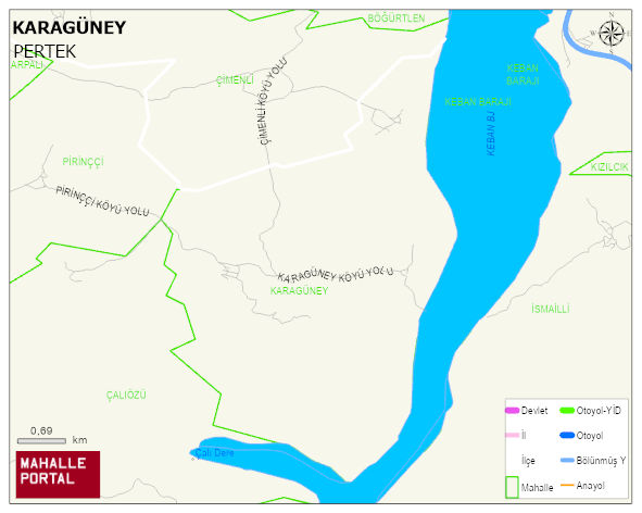 KARAGÜNEY Köyü Haritası | Mahalle ve Köy Sınırı