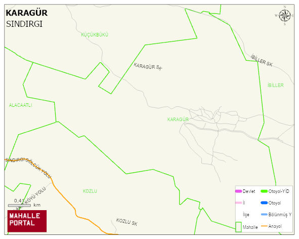 KARAGÜR Mahallesi Haritası | Detaylı Köy ve Mahalle Görünümü