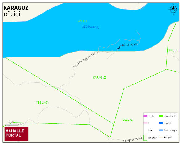 KARAGUZ Köyü Haritası | Yükselti ve Doğa Özellikleri