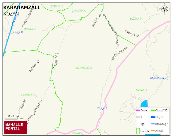 KARAHAMZALI Mahallesi Haritası | Detaylı Köy ve Mahalle Görünümü