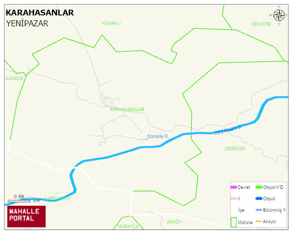 KARAHASANLAR Köyü Haritası | Dağlar, Ovalar ve Akarsu Bilgileri