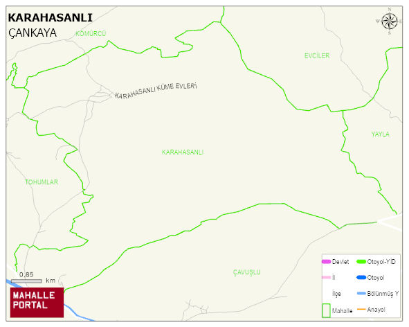 KARAHASANLI Mahallesi Haritası | Sayısal Bölge Görünümü