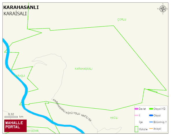 KARAHASANLI Mahallesi Haritası | Yükselti ve Doğa Özellikleri
