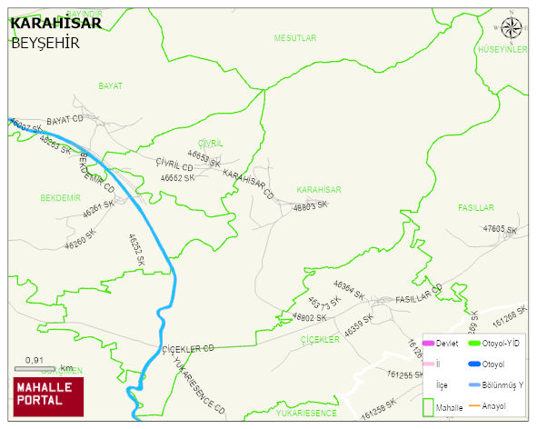 KARAHİSAR Mahallesi Haritası | Coğrafi Yapı ve Detaylı Haritası
