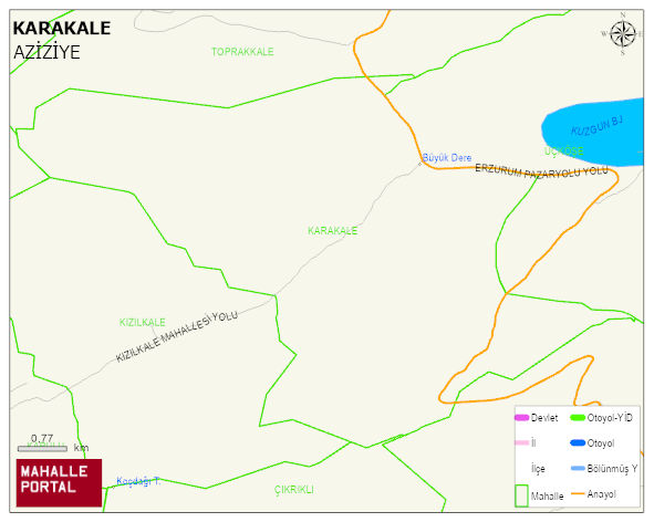 KARAKALE Mahallesi Haritası | Dağlar, Ovalar ve Akarsu Bilgileri