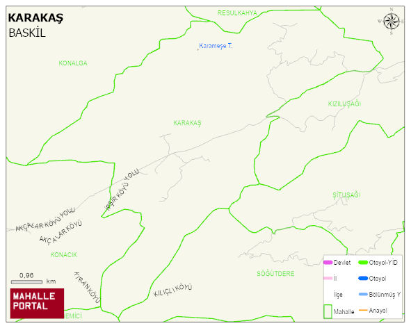 KARAKAŞ Köyü Haritası | İnteraktif Köy ve Mahalle Sınırları