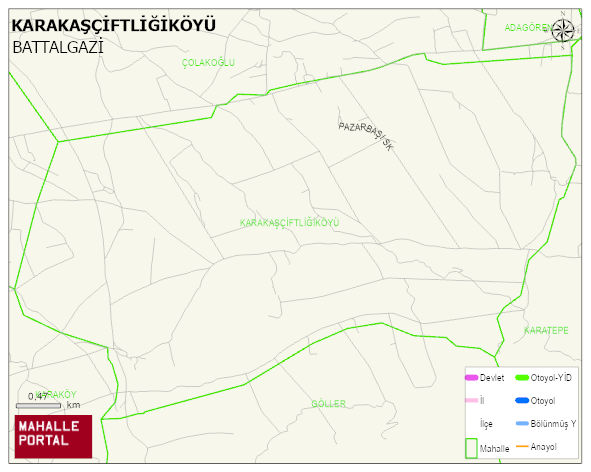 KARAKAŞÇİFTLİĞİKÖYÜ Mahallesi Haritası | Mahalle ve Köy Sınırı