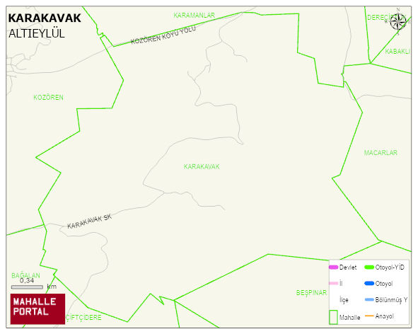 KARAKAVAK Mahallesi Haritası | Coğrafi Yapı ve Detaylı Haritası