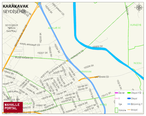 KARAKAVAK Mahallesi Haritası | Detaylı Köy ve Mahalle Görünümü