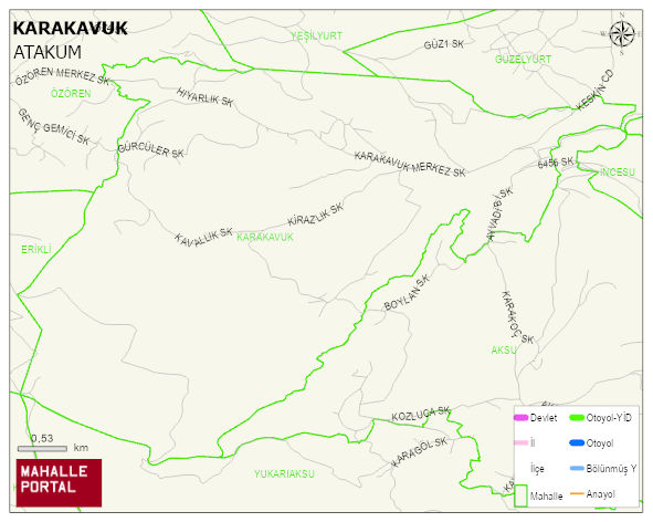 KARAKAVUK Mahallesi Haritası | Yükselti ve Doğa Özellikleri