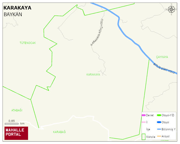 KARAKAYA Köyü Haritası | Mahalle ve Köy Sınırı