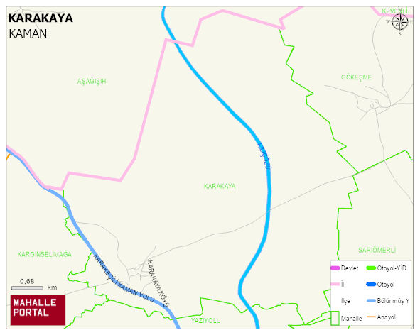 KARAKAYA Köyü Haritası | Detaylı Köy ve Mahalle Görünümü