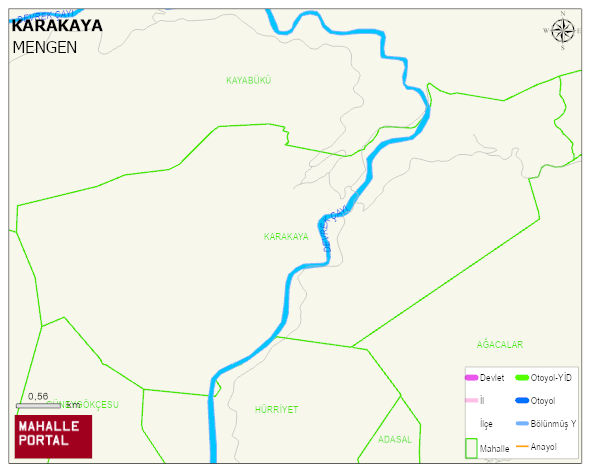 KARAKAYA Köyü Haritası | Yükselti ve Doğa Özellikleri
