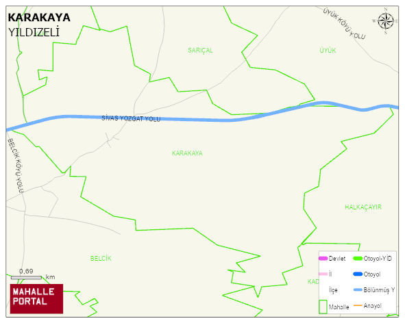 KARAKAYA Köyü Haritası | Sayısal Bölge Görünümü