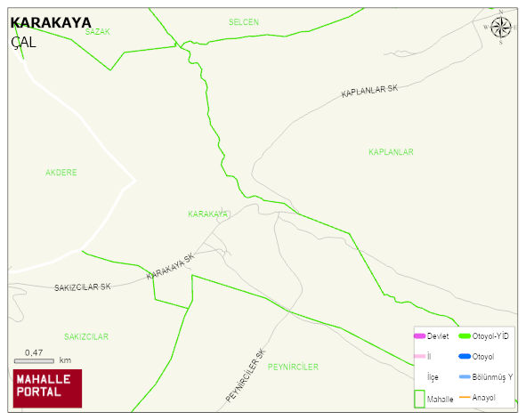 KARAKAYA Mahallesi Haritası | Yükselti ve Doğa Özellikleri