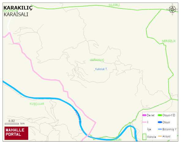 KARAKILIÇ Mahallesi Haritası | Mahalle ve Köy Sınırı
