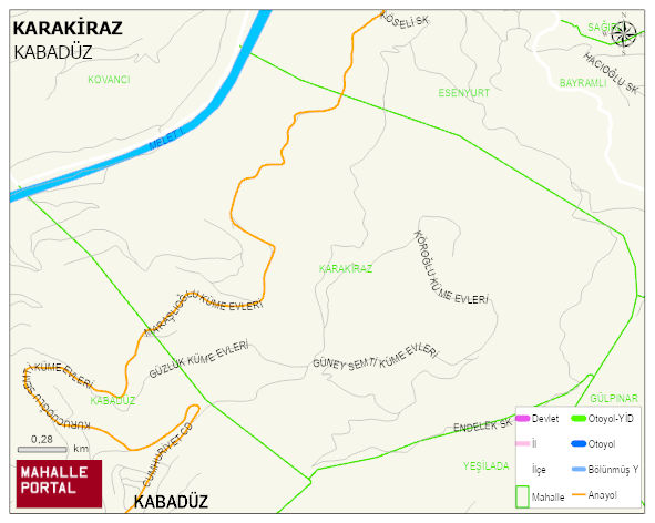KARAKİRAZ Mahallesi Haritası | Yükselti ve Doğa Özellikleri