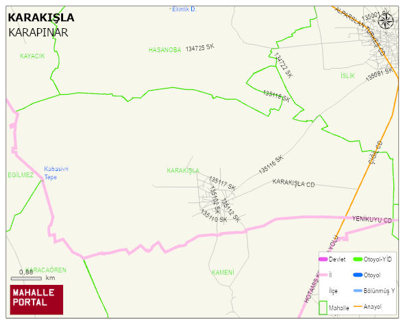 KARAKIŞLA Mahallesi Haritası | İnteraktif Köy ve Mahalle Sınırları