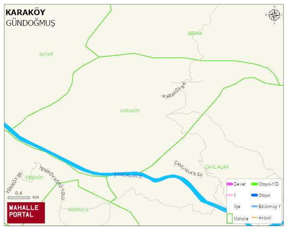 KARAKÖY Mahallesi Haritası | Yükselti ve Doğa Özellikleri