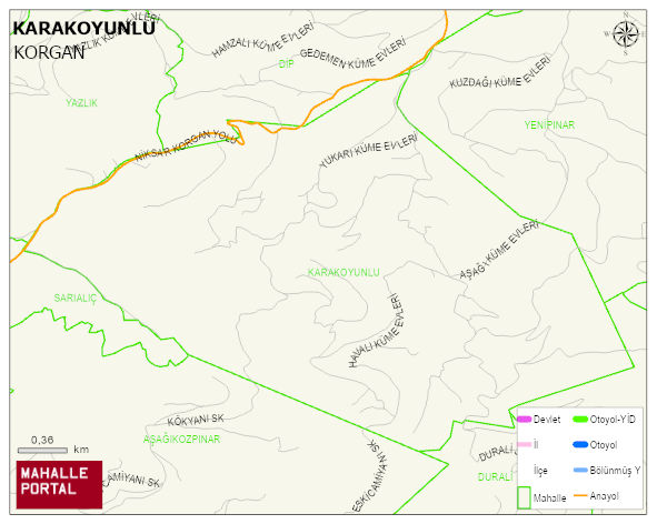 KARAKOYUNLU Mahallesi Haritası | Dağlar, Ovalar ve Akarsu Bilgileri