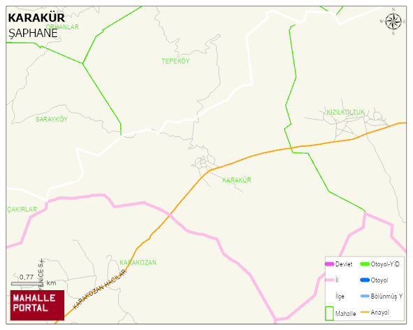 KARAKÜR Köyü Haritası | Dağlar, Ovalar ve Akarsu Bilgileri