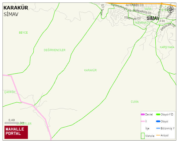 KARAKÜR Mahallesi Haritası | Coğrafi Yapı ve Detaylı Haritası
