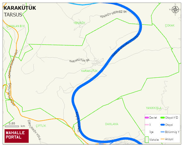 KARAKÜTÜK Mahallesi Haritası | Yükselti ve Doğa Özellikleri