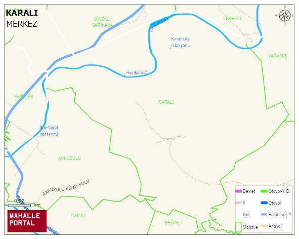 KARALI Köyü Haritası | Sayısal Bölge Görünümü