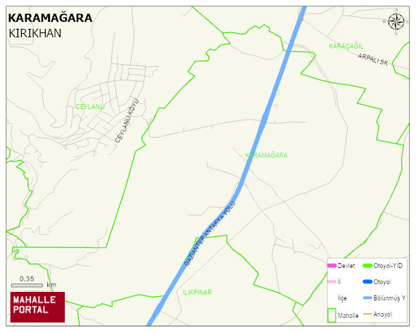KARAMAĞARA Mahallesi Haritası | Detaylı Köy ve Mahalle Görünümü