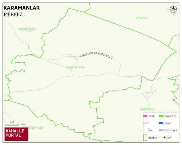 KARAMANLAR Köyü Haritası | Mahalle Sokak Haritası