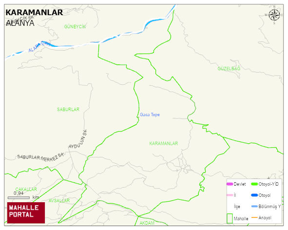 KARAMANLAR Mahallesi Haritası | Mahalle ve Köy Sınırı
