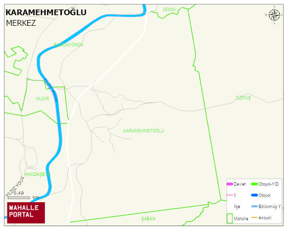 KARAMEHMETOĞLU Köyü Haritası | Yükselti ve Doğa Özellikleri