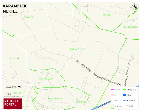 KARAMELİK Köyü Haritası | Sayısal Bölge Görünümü