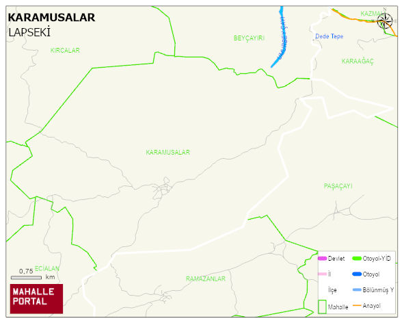 KARAMUSALAR Köyü Haritası | Mahalle ve Köy Sınırı