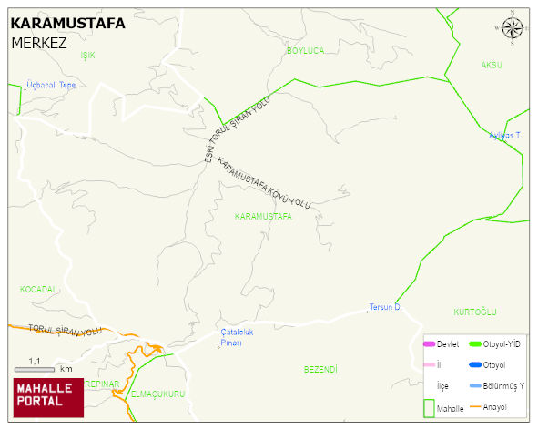 KARAMUSTAFA Köyü Haritası | Coğrafi Yapı ve Detaylı Haritası