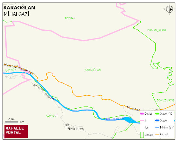 KARAOĞLAN Mahallesi Haritası | Coğrafi Yapı ve Detaylı Haritası