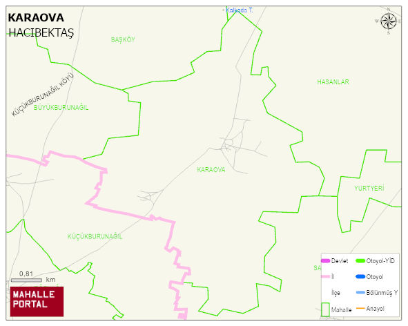 KARAOVA Köyü Haritası | Yükselti ve Doğa Özellikleri