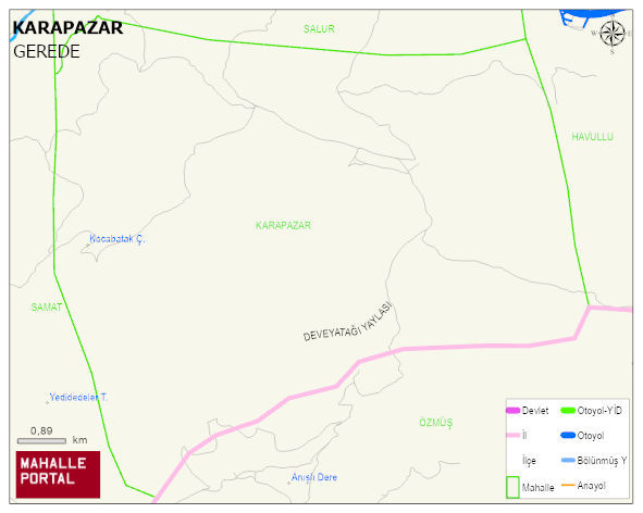KARAPAZAR Köyü Haritası | İnteraktif Köy ve Mahalle Sınırları