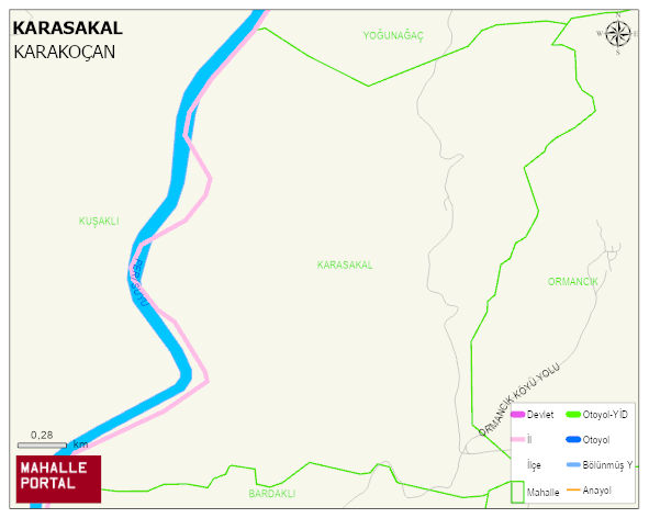 KARASAKAL Köyü Haritası | Sayısal Bölge Görünümü